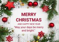 White Merry Christmas Postcard Pocztówka template