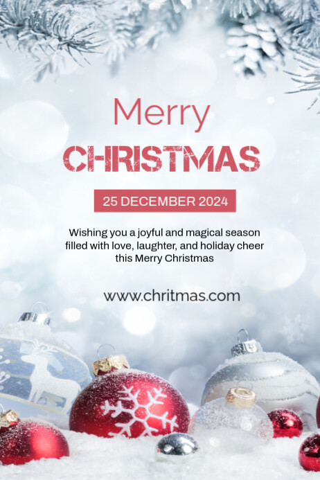 White Merry Christmas Poster Template | PosterMyWall