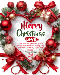 White Merry Christmas Wish 2025 Instagram Portrait template