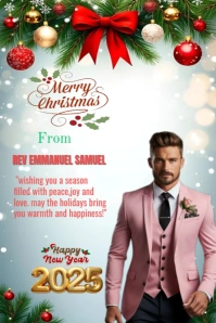 White  Merry Christmas Wishing Pinterest Graphic template