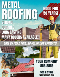 White  Metal Roofing Ad Flyer Flyer (us Letter) template