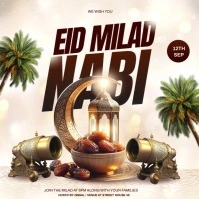 White Milad Instagram Post template