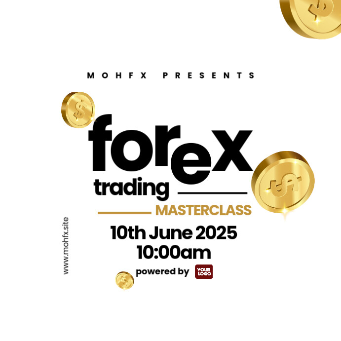 White Minimal Forex Trading Masterclass Instagram Post template