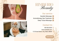 White Minimal Spa Beauty Salon Service Postcard template