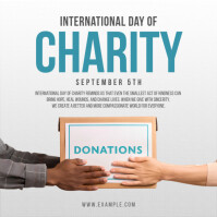 White Minimalism International Day Of Charity Social Media Post template Instagram 帖子