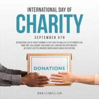 White Minimalism International Day Of Charity Social Media Post template