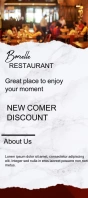 White Minimalist Food Restaurant Rack Card Tarjeta de estantería template