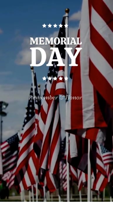White Minimalist Memorial Day Instagram Reel template