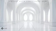 white minimalistic zoom virtual background Presentation (16:9) template