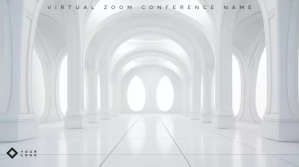 white minimalistic zoom virtual background Presentatie (16:9) template