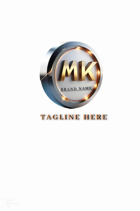 White Mk 3d Business Logo Free Poster Plakkaat template