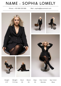 White Model Portfolio A4 template