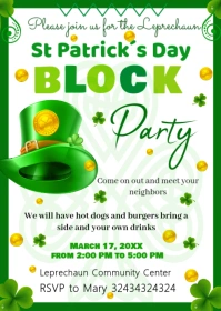 White Modern & Minimal 17 March St Patrick A6 template