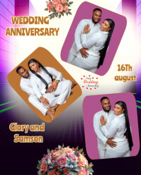 White Modern & Minimal 1st Wedding Anniversary Editable Template  Instagram Portrait