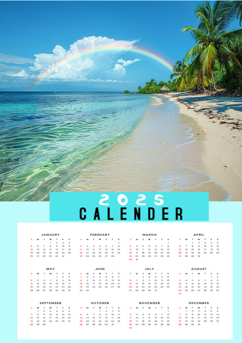 White Modern & Minimal 2025 Calender A4 template