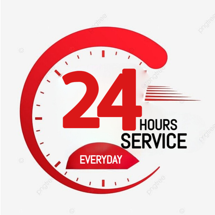 White Modern & Minimal 24 Hours Service Design Instagram Post template