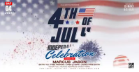 White Modern & Minimal 4th of July Celebration Facebook Shared Image Video template