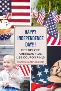 White Modern & Minimal 4th Of July Flag Discount Sale Pinterest Graphic Ihluzo le-Pinterest template