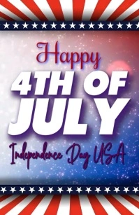 White Modern & Minimal 4th Of July Half Page Wide template