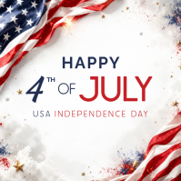 White Modern & Minimal 4th of July Instagram Post Iphosti le-Instagram template