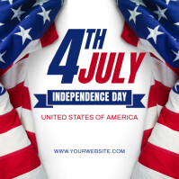 White Modern & Minimal 4th Of July Instagram Post template