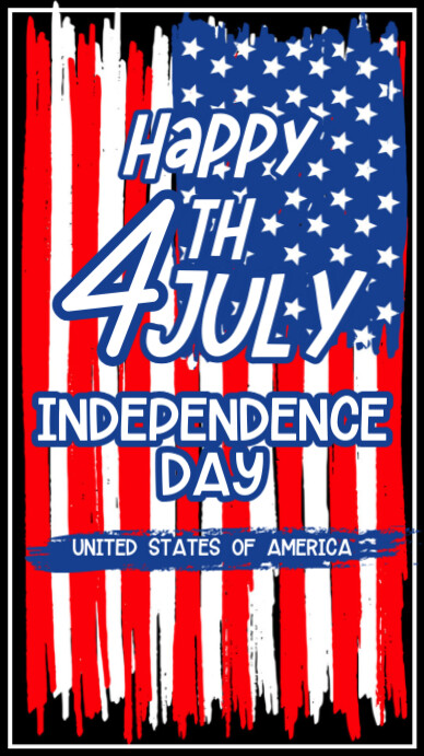 White Modern & Minimal 4th Of July Instagram Story Instagram-verhaal template