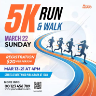White 5K Run Event Iphosti le-Instagram Template