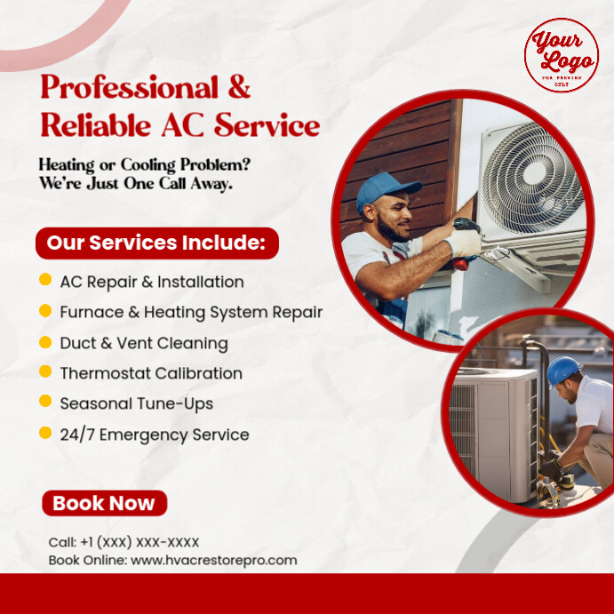 Copy of White Modern & Minimal Ac Service Pos Instagram | PosterMyWall