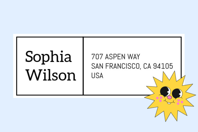 White Modern & Minimal Address Label Template Banner 4' × 6' Banner 4' × 6'