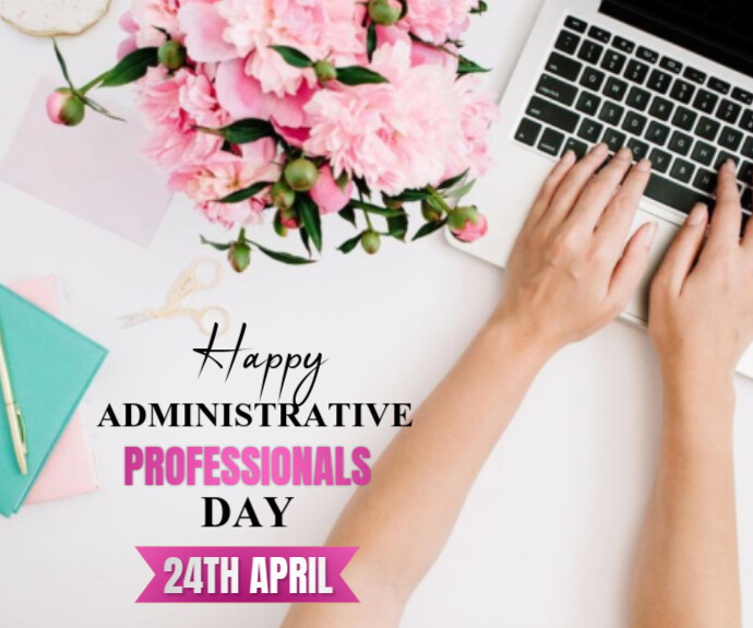 White Modern & Minimal Administrative Professionals Day  Medium Rectangle 中矩形广告 template