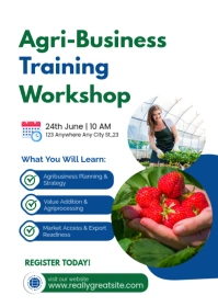 White Modern & Minimal Agribusiness Training Workshop A6 template