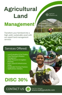 White Modern & Minimal Agricultural Land Management Services Tabloid Tabloide template