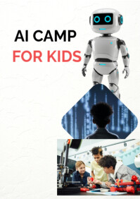 White Modern & Minimal Ai Camp For Kids Poster Template - Coding, Robotics & Stem Learning A2