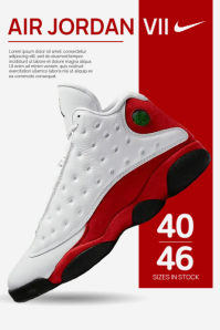 White Air Jordan Sneakers Poster Template