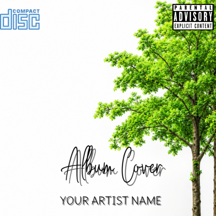 White Modern & Minimal Album Cover Album Cover Template | PosterMyWall