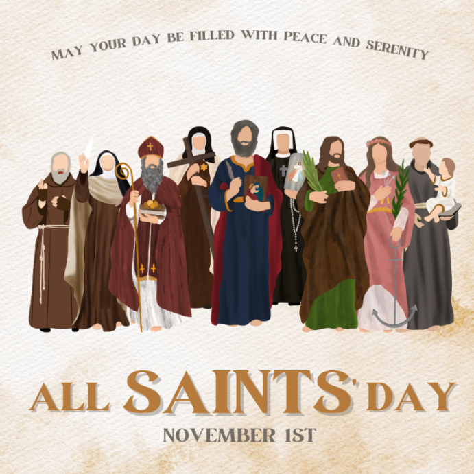Plantilla de White Modern & Minimal All Saints Day Instagram Post ...