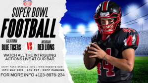 White Modern & Minimal American Football Video Template  Digital Display (16:9)