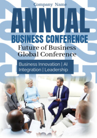White Modern & Minimal Annual Business Confrence  A2 template
