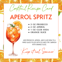White Modern & Minimal Aperol Spritz Recipe Instagram Post template