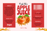 White Modern & Minimal Apple Juice Label Rótulo template
