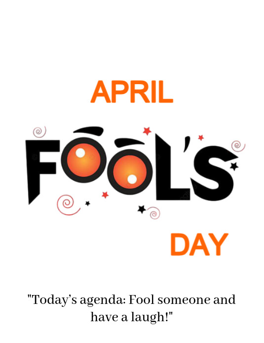White Modern & Minimal April Fools Day  Flyer (us Letter) template