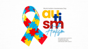 Biały Autism Awareness งานแสดงผลงานแบบดิจิทัล Template