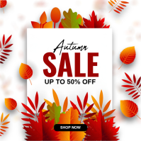White Autumn Sale Square Template