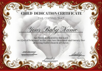 White Modern & Minimal Baby Dedication Certificate A4 template