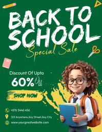 White Modern & Minimal Back To School Special Sale Flyer (us Letter) template