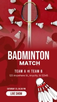 White Modern & Minimal Badminton Match Instagram Reel template