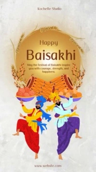 White Modern & Minimal Baisakhi  Tiktok Video template