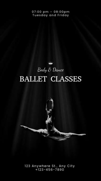 White Modern & Minimal Ballet Classes Reel Instagram template