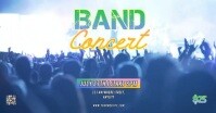 White Modern & Minimal Band Concert Gambar Bersama Facebook template