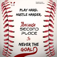 White Modern & Minimal Baseball Motivation Instagram Post template